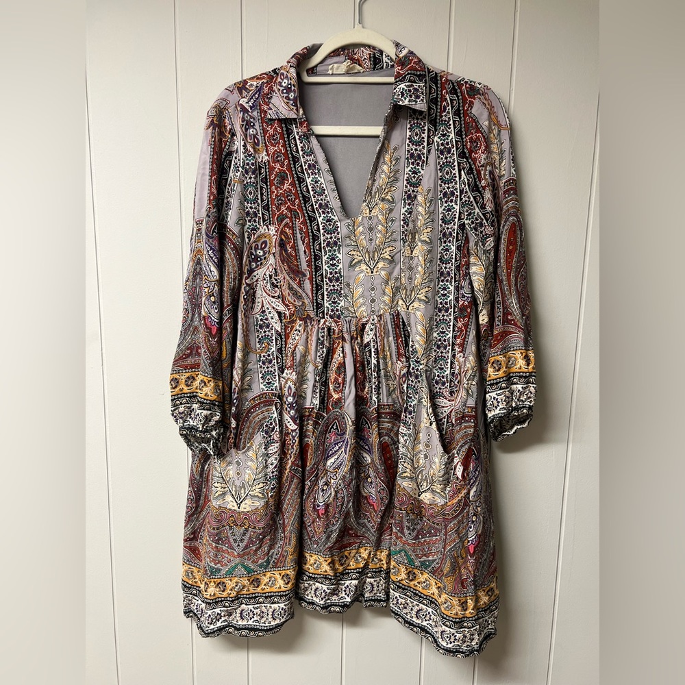 Entro Paisley Gray Dress